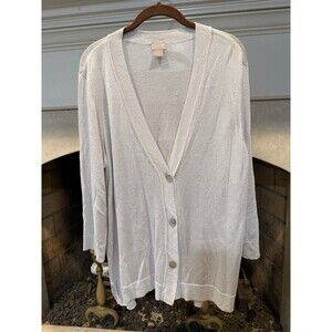 Chico’s Sparkly Silver Sweater Size XL